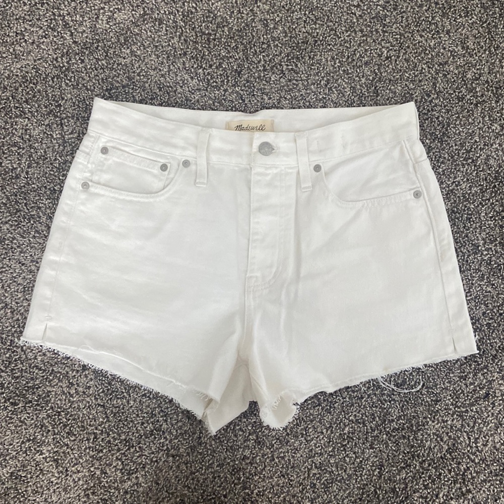 Madewell White denim shorts